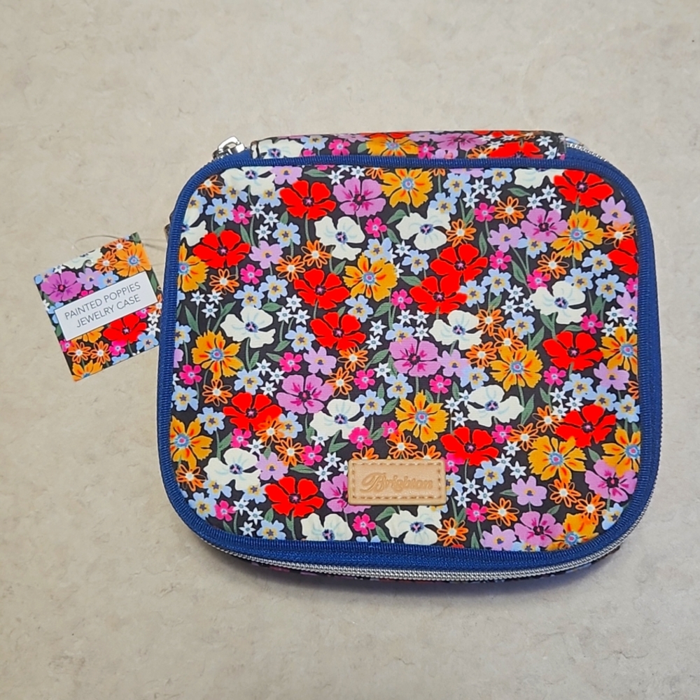 Brighton Painted Poppies Travel Jewelry Case NWT Floral